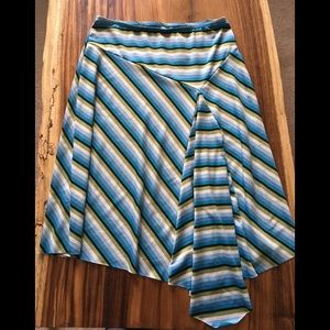 Asymmetrical striped skirt
